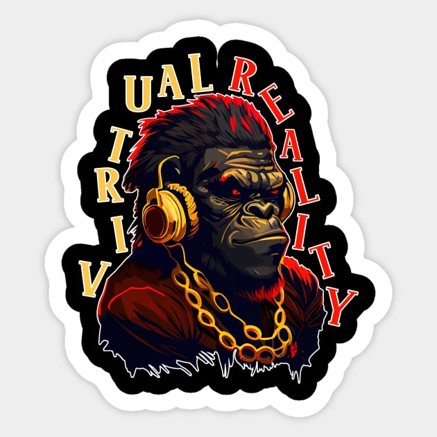 VR Virtual Reality Monkey Player Gamer Gorilla Gift Sticker by KRMOSH